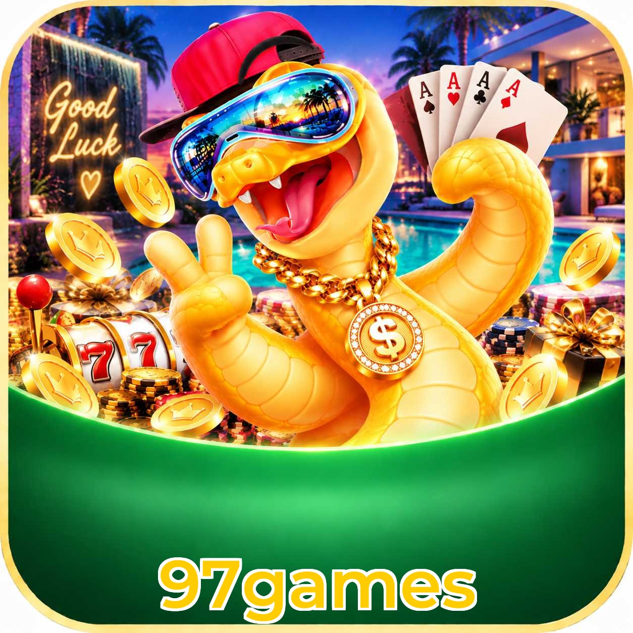 Catálogo de 2.547 jogos da 97games incluindo Pragmatic Play e Evolution Gaming